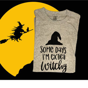 EXTRA WITCHY T-SHIRT|UNISEX‎ ADULT MEDIUM|HALLOWEEN|SPOOKY|FUNNY